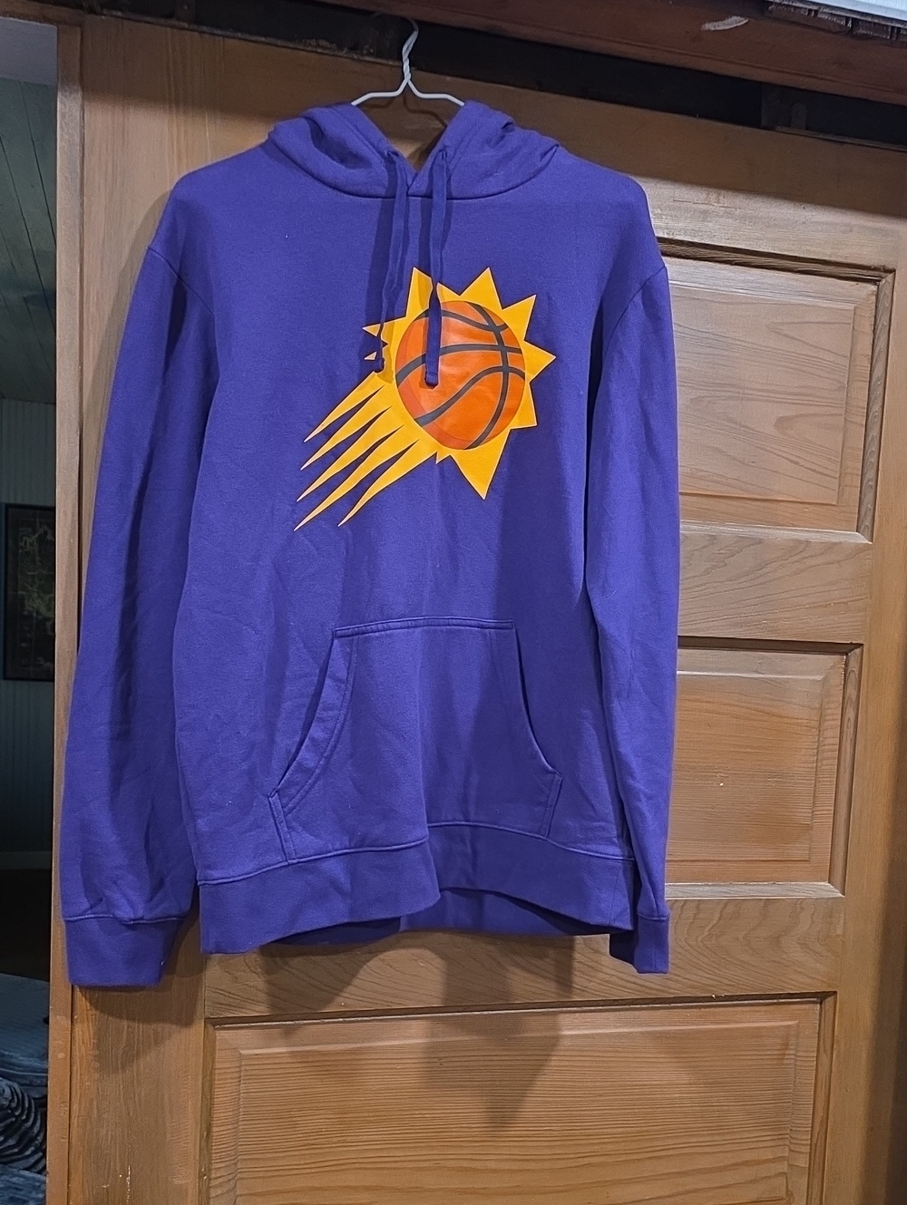 Fanatics Purple Hoodie with Orange Basketball Sun Graphic